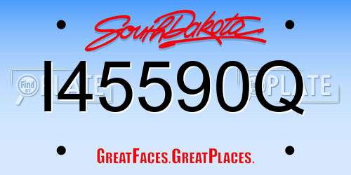 I45590Q South Dakota License Plate