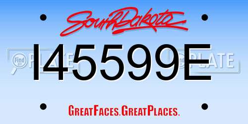 I45599E South Dakota License Plate