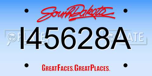I45628A South Dakota License Plate