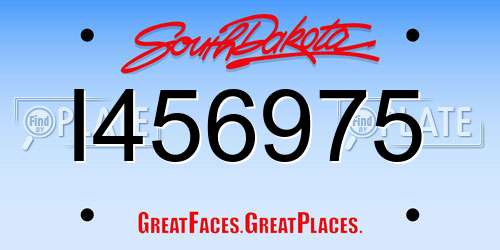 I456975 South Dakota License Plate