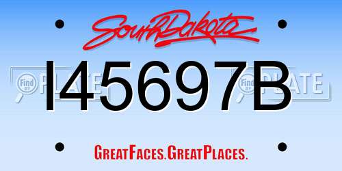 I45697B South Dakota License Plate