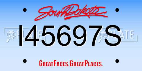 I45697S South Dakota License Plate