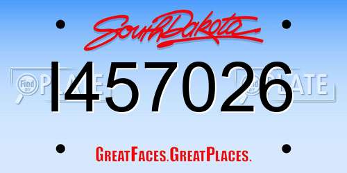 I457026 South Dakota License Plate