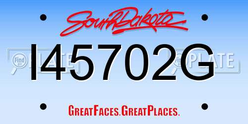 I45702G South Dakota License Plate