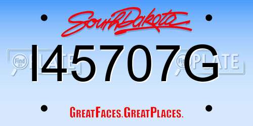 I45707G South Dakota License Plate