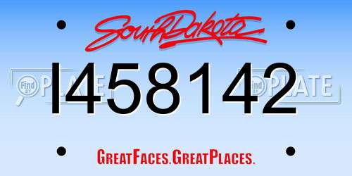 I458142 South Dakota License Plate