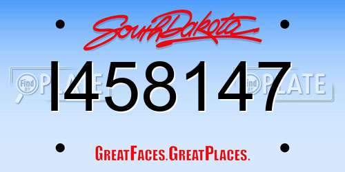 I458147 South Dakota License Plate