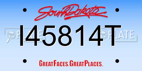 I45814T South Dakota License Plate