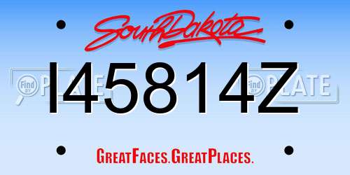 I45814Z South Dakota License Plate
