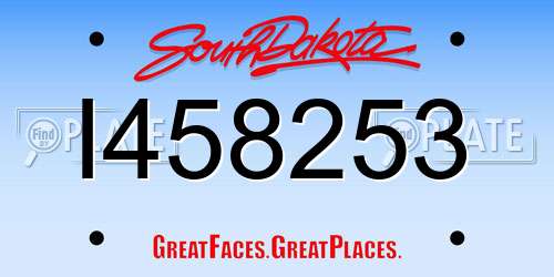 I458253 South Dakota License Plate