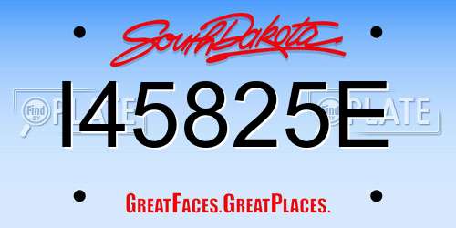 I45825E South Dakota License Plate