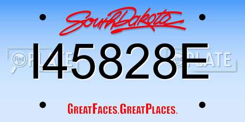 I45828E South Dakota License Plate