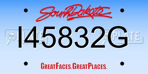 I45832G South Dakota License Plate