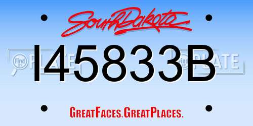 I45833B South Dakota License Plate