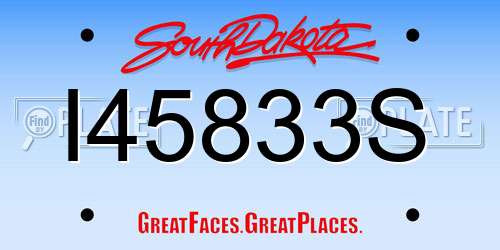 I45833S South Dakota License Plate
