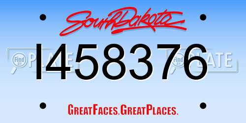 I458376 South Dakota License Plate