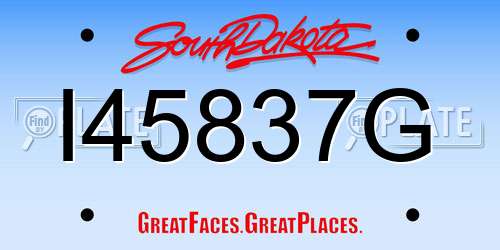 I45837G South Dakota License Plate
