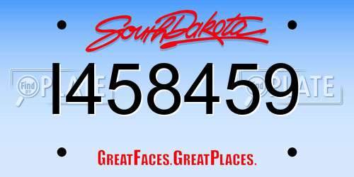 I458459 South Dakota License Plate