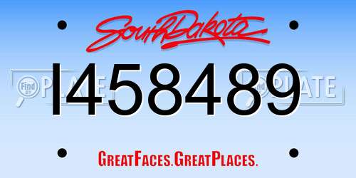 I458489 South Dakota License Plate