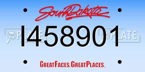 I458901 South Dakota License Plate