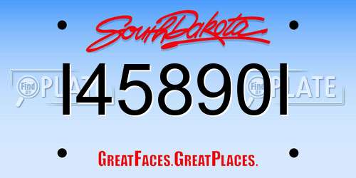 I45890I South Dakota License Plate