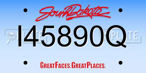 I45890Q South Dakota License Plate