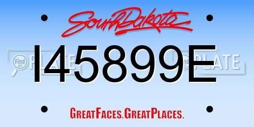 I45899E South Dakota License Plate