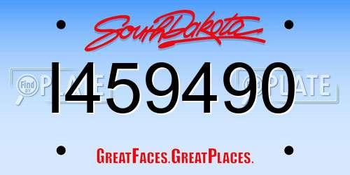 I459490 South Dakota License Plate