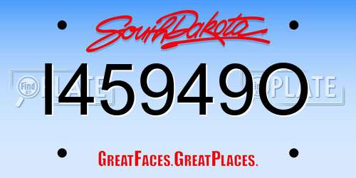 I45949O South Dakota License Plate