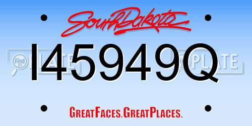 I45949Q South Dakota License Plate