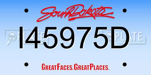 I45975D South Dakota License Plate