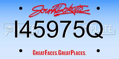 I45975Q South Dakota License Plate