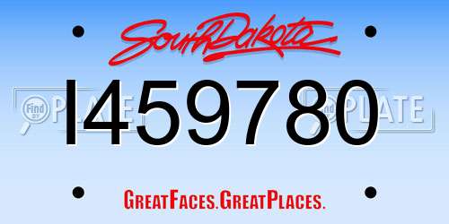I459780 South Dakota License Plate