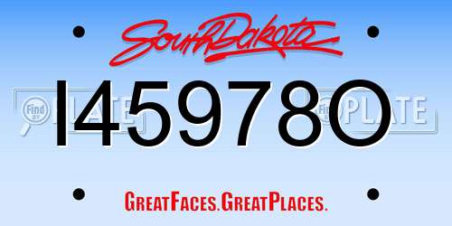 I45978O South Dakota License Plate