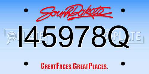 I45978Q South Dakota License Plate