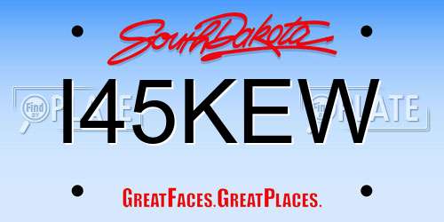I45KEW South Dakota License Plate