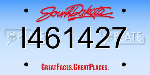I461427 South Dakota License Plate