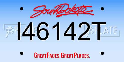 I46142T South Dakota License Plate