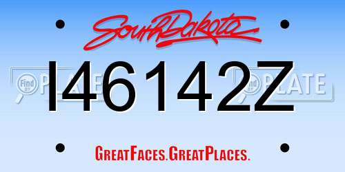 I46142Z South Dakota License Plate
