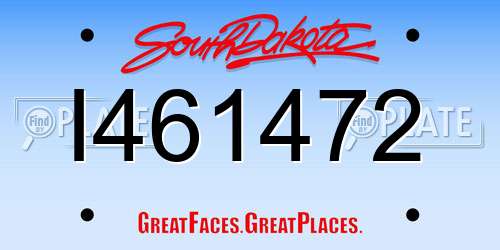 I461472 South Dakota License Plate