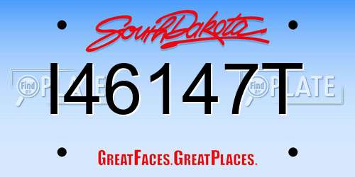 I46147T South Dakota License Plate