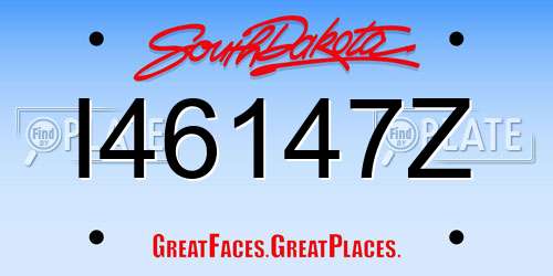 I46147Z South Dakota License Plate
