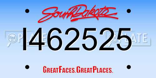 I462525 South Dakota License Plate