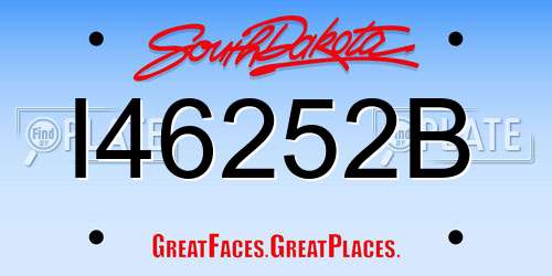 I46252B South Dakota License Plate