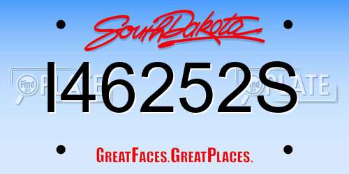 I46252S South Dakota License Plate
