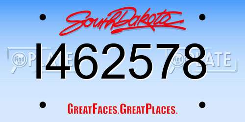I462578 South Dakota License Plate