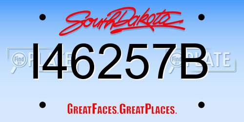 I46257B South Dakota License Plate