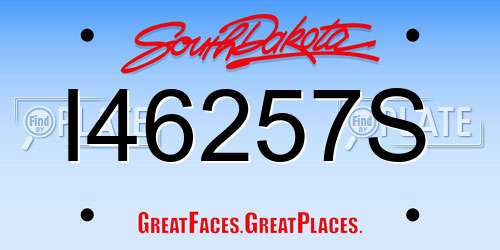 I46257S South Dakota License Plate