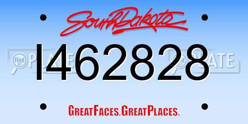 I462828 South Dakota License Plate