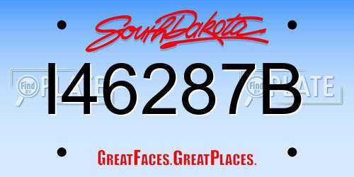 I46287B South Dakota License Plate